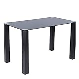 Esta mesa de comedor combina patas de madera natural con la parte superior de cristal templado de limpieza, aporta un estilo único a cualquier comedor.