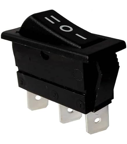 Mini Deviatore Bipolare 3 Posizioni Con Autoritorno Nero Con Faston 35A 12v Elcart
