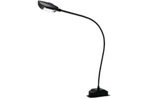 Infitronic IN6LEDTLM – 6 LED multicolore a collo di cigno, luce per spartiti con base di montaggio magnetica, colore nero