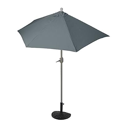Mendler Parasol Parla en alu, hémicycle, Parasol de Balcon UV 50+ ~ 300cm Anthracite avec Pied