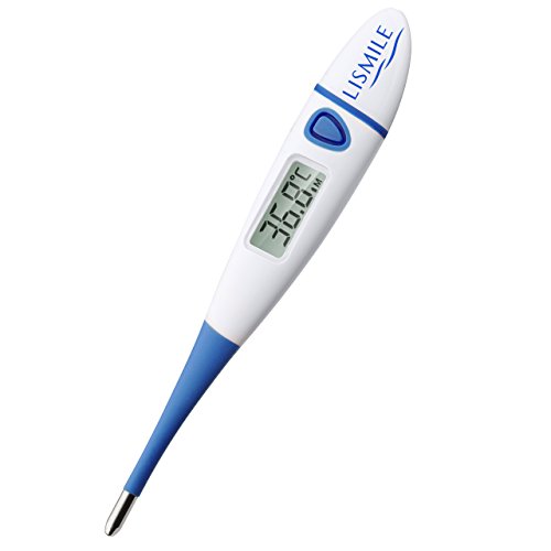 Preisvergleich Produktbild LiSmile Fieberthermometer, Professional Digitales Klinisches Thermometer, CE & FDA genehmigt, schnelle und genaue Lesungen, Fieber Warnung, Auto Abschaltung, für Mund, Anal und Achselhöhle Verwendung für Baby, Kinder und Erwachsene, Blau