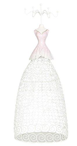 Clayre & Eef 6Y2103 Schmuckständer Schmuckhalter weiß ca. 15 x 10 x 39 cm