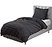 Produktbild Aminata Kids Bettwäsche-Set 135-x-200 cm Uni-farbig EIN-farbig-e Uni-Farben schwarz-e anthrazit für Männer Herren Teen-AGER Junge-n 100-% Baumwolle