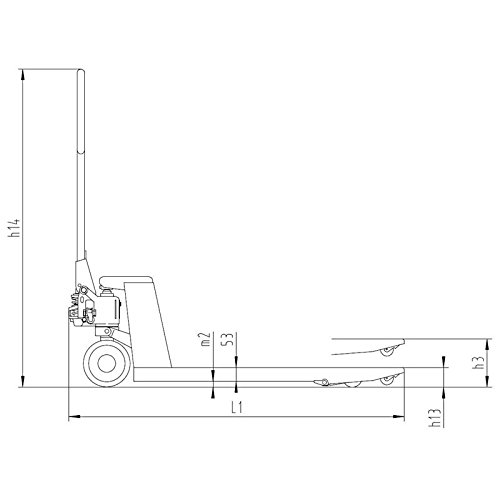 Palettenwagen Hubwagen 3000 kg 3,0t für Europalette (1150mm) - 6