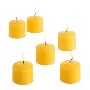 Auradecor Paraffin Wax Lemon Fragrance Votive Candles (Set of 6, Yellow)