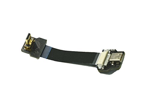 Neue schwarze FPV HDMI Kabel Micro Schnittstelle zu Mikro-weiblich für GH4 BMPCC A5000 A6000 A7S A7R 90 Grad DJI 5CM - 5