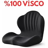 %100 Visko 5D Tasarım Bel ve Oturma Minderi, Viskoelastik, Siyah, Araba ve Ofis Koltuğu i&ccedil;in