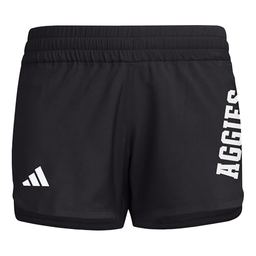 adidas Women's D4T Woven Texas A&M University Training Shorts, Black/White/Texas A&M, Small/5" Inseam