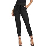 GRACE KARIN Pantalon Femme Casual élastique Crayon Toute Saison Taille Haute Bow-Knot Chic Noir S CL903-1