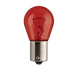  1 BOMBILLA PHILIPS VISION PR21W BAW15s LAMPARA +30% LUZ 12V 21W ROJA COCHE MOTO
