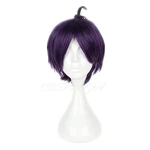 Cosplaza Ahoge Straight Short Purple Boy Male Cosplay Wig Full