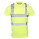 Peso: 145gsm RTY High Visibility - Camiseta de seguridad de alta visibilidad (Tallas grandes hasta 5XL) - Trabajar / Reflectante (5XL/Amarillo fluorescente)