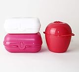 schlumpf mit grünem apfel  Unbekannt TUPPERWARE Twin Brotdosen Set Snackbox, Gr. 3 Rosa + Gr. 2 Schlümpfe Weiß + Apfel Dose + Geschenk 1-2 Teile Zufallswahl