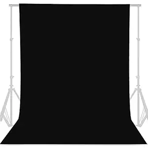 GFCC 6FTX9FT Black Backdrop Background - for Photography Photo Booth Backdrop for Photoshoot Background Screen Video Recording Parties Curtain