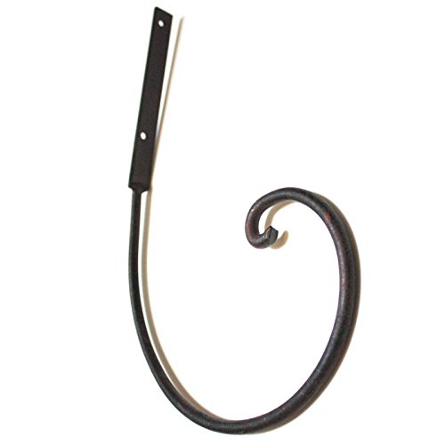 Wandhaken Wandhalterung Laternenhaken Schmiedeeisen gebogen braun - 2