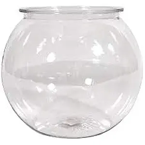 nogaiya Fish Bowl Glass Product Round Shape Transparent crystel Glass (Pack of 1)