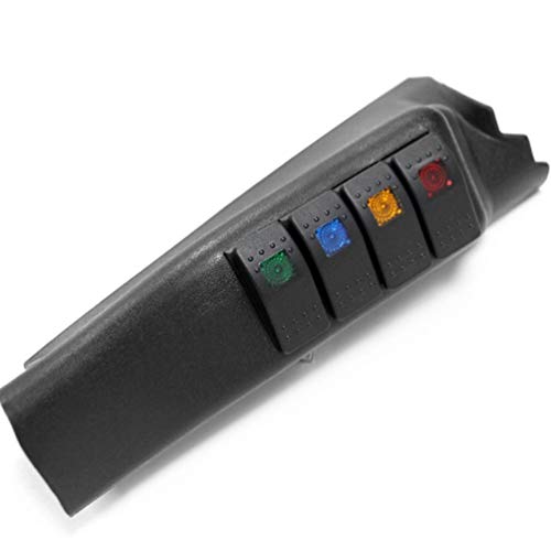 A Pillar Panel Switch For JEEP 07-15 for Wrangler Accessories With Four LED Switches Vehicle Refit Parts Switch Panel - Black black