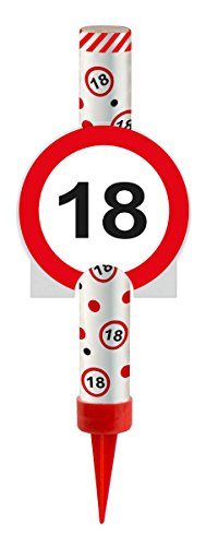 Tischfeuerwerk 18 ┃ Verkehrsschild Design ┃ Party Fontäne ┃ Deko für Geburtstag ┃