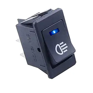 Electomania 12V 35A Universal Car Auto Fog Light Rocker Switch LED Dash Dashboard 4Pin (Black).