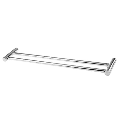 Gazechimp 60cm Edelstahl Doppel Handtuchhalter Wand Handtuchstange Handtuch Halter 2-armig - 9
