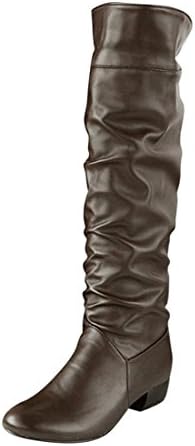Womens Boots,Moonuy Ladies Girl VWomen's Winter Knee High Boots High Tube Flat Heels Riding Boots,Womens Fahsion Shhoes,Women Winter Boots,Womens Shoes,Womens Ankle Boots (38(UK:5.5), Brown)