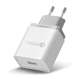 UGREEN USB Ladegerät 18W Handy Schnellladegerät Quick Charge 2.0 USB Power Adapter für Samsung S8/S8+/S7/S6/Note 8,Huawei Mate10/P10/P10 Lite,Sony Xperia XZ, HTC One U11/10,LG G6/V30/Q6,Nokia 6