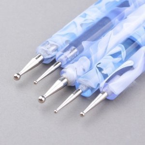 Uniqstore 5 X 2way Dotting Pen Marbleizing Tool Nail Art Paint Blue A2