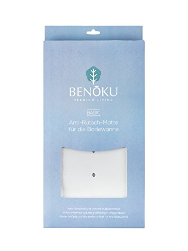 Benoku Badewannenmatte mit Saugnäpfen | aus Naturkautschuk | extra lang & rutschfest | Creme-weiß | 36 x 97cm | Badewanneneinlage und Duschmatte - 7