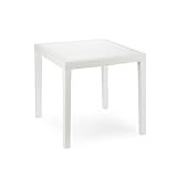 mesas de jardin blancas Realizada en resina. Saturnia 8330120 Mesa Resina Ratan Blanca King 80x80 cm.