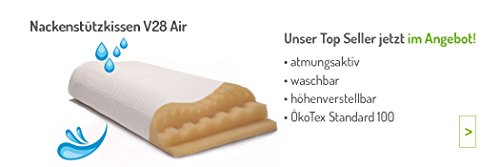 Nackenstützkissen V28 Air – Weltneuheit! Ideal bei starkem schwitzen. 28-fach verstellbar- atmungsaktiv – waschbar bei 60°C – sehr hochwertig – Nackenkissen mit 3D-Bezug- vorübergehend zum Einführpreis! - 2