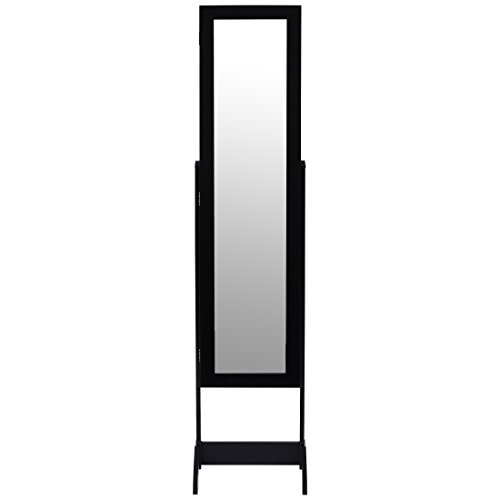 Levivo Schmuckschrank mit Spiegel, schwarz - 2