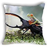 nostalgiaz Beetle fundas de cojín verde rana Funda de almohada, 18 x 18 inches