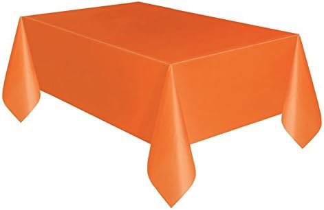UniqueIndustries Orange Plastic Tablecloth, 108" x 54\