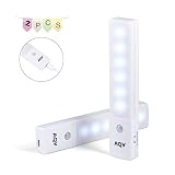 Luz Con Sensor, AQV Tiras De Led Luz Con Sensor De Movimiento Led Para Armario Luces Led Lampara Sensor De Movimiento Lamparas Con Led Luces Para Armarios Led Sensor Movimiento Luz De Movimiento Iluminacion De Led (2 Paquetes)