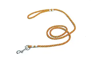 BhavGyan Dog Nylon Leash/Rope with Strong Steel Hook & Comfortable Handle for Dogs (Multicolor, 18 mm)