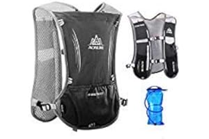 AONIJIE Sac à dos de course à pied pour femme Marathon Race Hydration Sac à dos léger pour randonnée, cyclisme, marathon, randonnée, 5 l avec 1 l