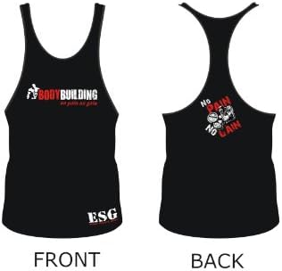 Premium Quality ESG Body Building Vest - No Pain No Gain - Muscle Vest