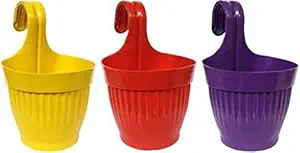 Go Hooked Plastic Hook Pot With Lock, Multicolour, 6 in, 3 Pieces