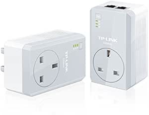 TP-Link 500 Mbps 2-Port Passthrough Powerline Adapter Starter Kit, No Configuration Required, UK Plug (TL-PA4020PKIT) - Pack of 2