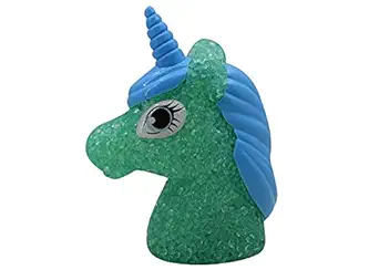 Asera (Pack of 1) Small Night Lamp LED Seven-Color Lights Granule Crystal Looking Unicorn Theme for Kids Bedroom Side Table Birthday Present Return Gift Ideas for Girls Home and Decor (Green)