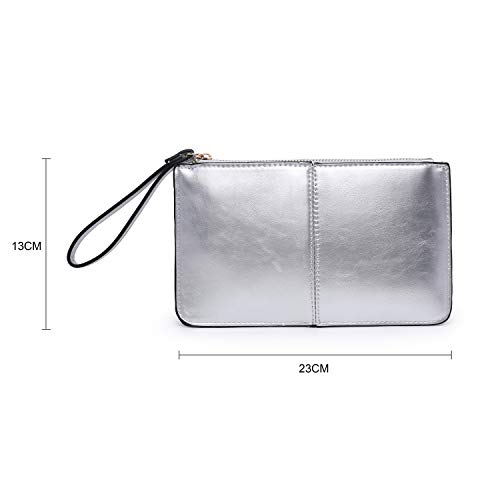 Craze LondonWomens Faux Leather Small Clutch Bag with Wristlet Strap