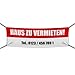 Produktbild (PVC) Haus zu vermieten Werbebanner, Banner, Werbeschild, Plane, Werbung, 200 x 75 cm, DRUCKUNDSO