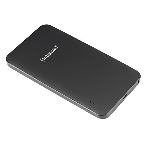 Intenso 7335520 Powerbank S5000-i Dual Slim externes Ladegerät (5000mAh, für Smartphone/Tablet PC/MP3 Player/Digitalkamera/Apple iPhone/iPad) inkl. Apple Lightning Kabel schwarz