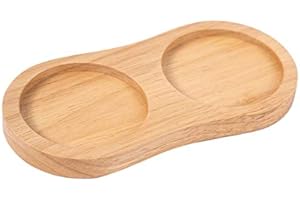 DeroTeno Vassoio per macina sale e pepe, Legno di caucciù, supporto per macina pepe, protezione del tavolo da pranzo, diametro interno 6 cm (il macina pepe e il macina sale non sono inclusi)
