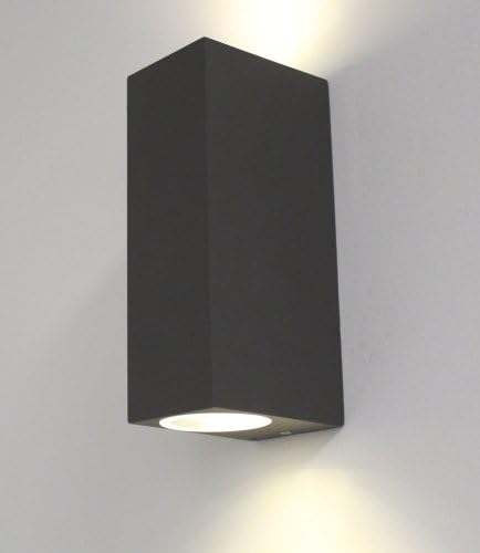 Kiom UpDown Square 10428 Wall Light for Indoor or Outdoor Use GU10 Bulb Dark Grey