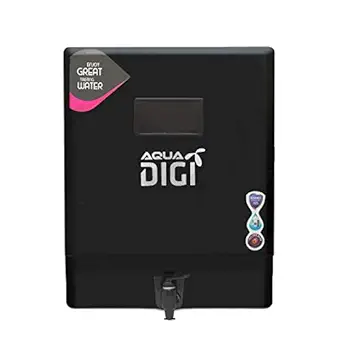 Arroser Pure Ro Water purifier Aqua DIGI Wall Mountable 12 litter RO+UV+UF+TDS Controller Black, 20 LPH (RO+UV+UF+TDS CONTROLLER)