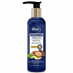 St.Botanica Moroccan Argan Hair Oil 200ml with Moroccan Argan Oil to Strengthen Dull & Hair | Cruelty Free & Vegan | Paraben Free | No Silicones