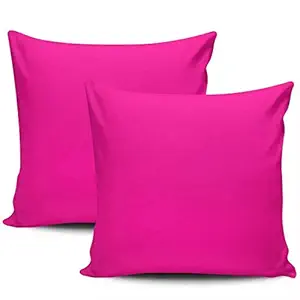 Atootfusion Hotel Quality Hollow Conjugate Virgin Micro Fiber Filler Cushion (24X24 Inches; Pink) -Set of 2