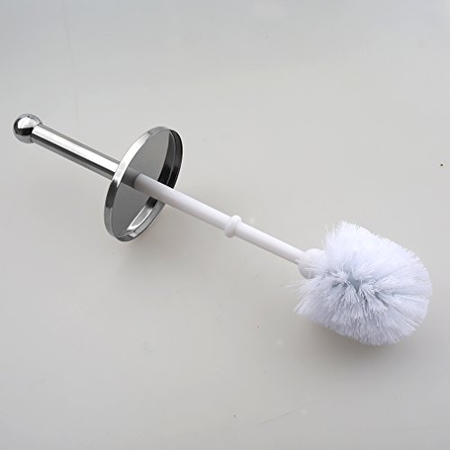 BONADE Stand WC-Garnitur mit WC Bürsten und Papierhalter für Badezimmer, 80 x 21.5cm, aus Stahl Chrom, WC Rollenhalter Toilettenpapierhalter Bürstengarnitur Toilettenbürstenhalter - 7