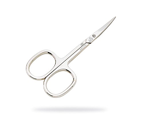 Classica 3.5 inch Fully Left Hand Curved Traditional Carbon Steel Nickel Plated Cuticle Scissors